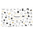 simple hand drawn doodles collection vector image