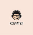 assistance logo icon operator logo icon template vector image vector image