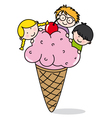 children eating ice cream vector image vector image