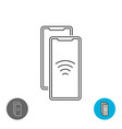data transfer between two smartphones via nfc vector image