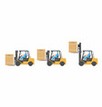 man driving a forklift vector image