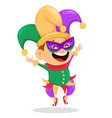 mardi gras jester in a mask vector image