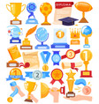 award trophy winner gold cup vector image