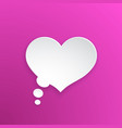 comic speech bubble heart shape in paper version vector image