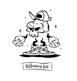 set of tattoo characters for halloween vector image vector image