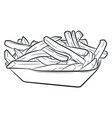sketch french fries fast food doodle vector image vector image