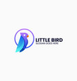 logo little bird gradient colorful style vector image