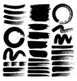 set of brush stroke black ink grunge vector image vector image