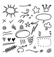 set of hand drawn doodle elements for concept vector image