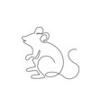 one continuous line drawing cute standing vector image