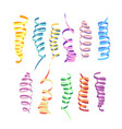 serpentine carnival ribbons set colorful paper vector image