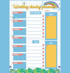 Student lesson plan and to-do list template Vector Image