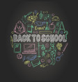 banner back to school with supplies vector image