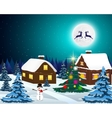 night christmas forest landscape vector image vector image