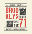vintage urban typography with skull vector image