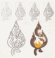 freehand drawing lion tail thai arts vector image vector image
