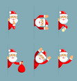 santa claus secret flashlight peeking out corner vector image