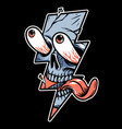 skull face and lightning shape vector image