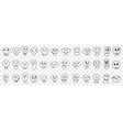 various skull faces doodle set vector image