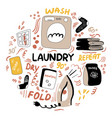 modern laundry doodle housework machine wash vector image