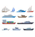 sailboat ships sea transportation boats cargo vector image