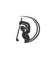 golf sport silhouette swirl abstract design vector image