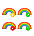 rainbow icons set with different pictograms 3d vector image