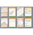 set bright ornament abstract flyer vector image