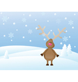 snowy christmas landscape with deer vector image