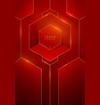abstract red geometric shapes with golden elements vector image vector image