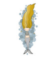 beautiful cute cartoon mermaid with long hair vector image