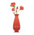 tall vase with red flowers vector image