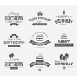 black birthday labels set vector image vector image