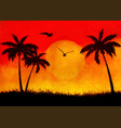 hand painted tropical palm tree landscape vector image