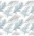 seamless pattern with palm tree and tropical leafs vector image