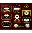 set black gold framed labels vector image vector image