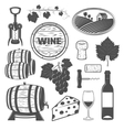 wine monochrome objects set vector image vector image