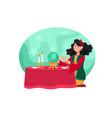 women are telling future seeing crystal ball vector image vector image