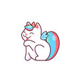 cartoon cute kawaii capricorn character wash a leg vector image