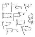 hand drawn flags monochrome labels wanderlust vector image vector image