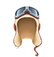 pilot leather helmet winter vector image