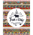 tribal card template with hipster lettering free vector image