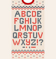 folk christmas font scandinavian knitted vector image vector image