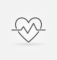 heartbeat outline icon simple heart beat vector image