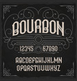 vintage label typeface called bourbon vector image