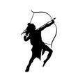 dussehra lord ram with bow and arrow black vector image vector image