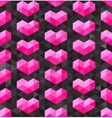 seamless geometric pink hearts shapes vector image