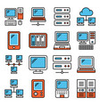 computer devices and electronics icons set vector image