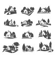 icons of house for real estate company vector image vector image