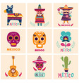 mexican cards vector image vector image